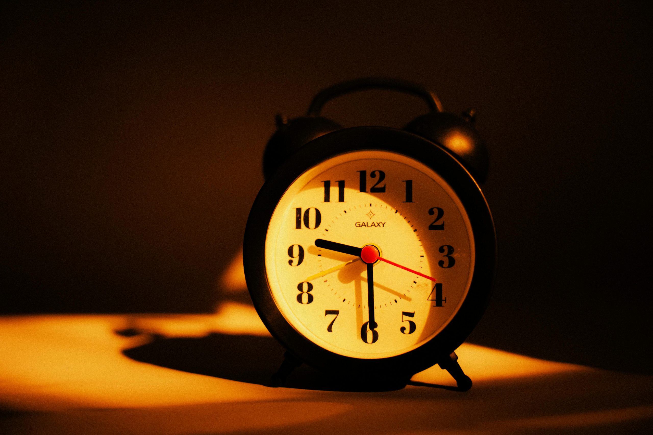 Alarm clock on a table
